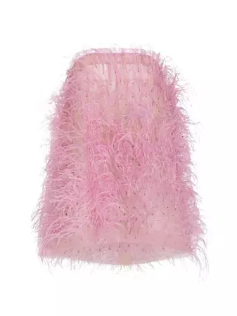 Shop Oscar de la Renta Strapless Feather-Embroidered Minidress | Saks Fifth Avenue