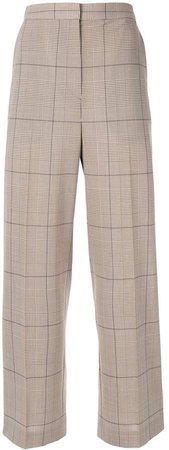 plaid print tailored trousers