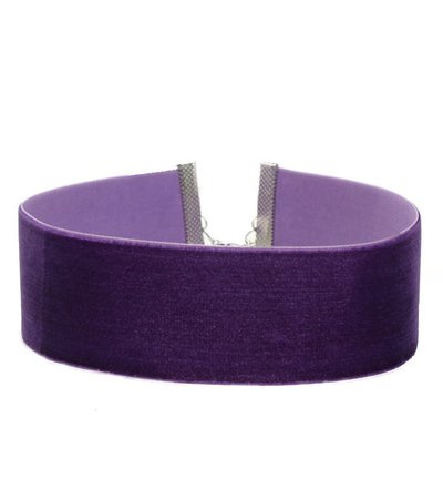 Wide purple velvet choker