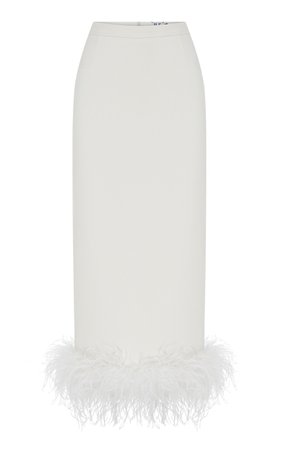 Feather-Trimmed Midi Skirt By Ila. | Moda Operandi