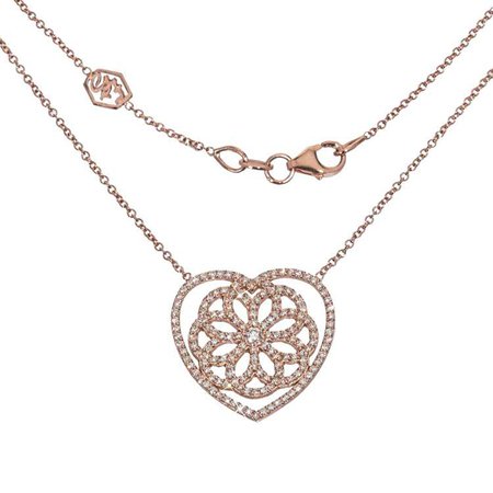 Sophia Diamond Heart Pendant in Rose Gold - GiGi Ferranti Jewelry