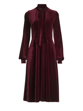 Black Halo Ruby Velvet A-Line Dress - Saks Fifth Avenue