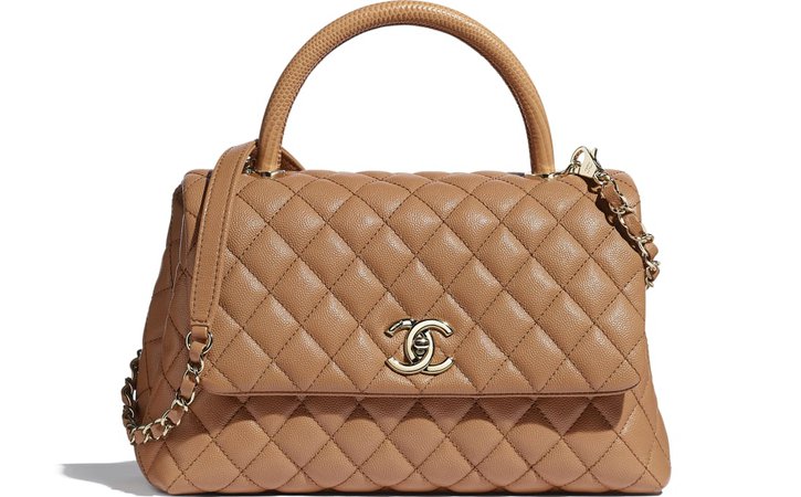 Chanel Brown Medium Classic Lambskin Double Flap Beige Leather ref.1189585  - Joli Closet