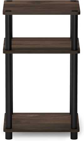 Amazon.com: Furinno Just 3-Tier Turn-N-Tube End Table / Side Table / Night Stand / Bedside Table with Plastic Poles, 1-Pack, French Oak Grey/Black