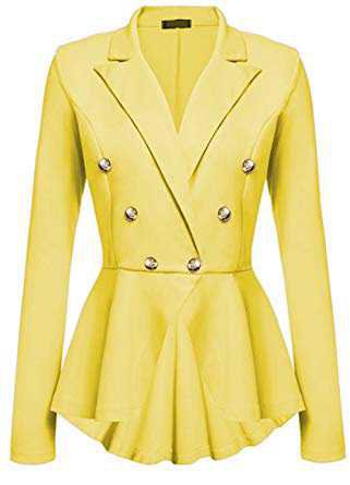 Yellow leather jacket blazer