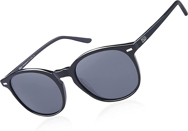 Amazon.com: DUCO Retro Round UV400 Polarized Sunglasses for Women Men Vintage Shades Classic Acetate Trendy Fashion Sunglass DC1230 : Clothing, Shoes & Jewelry