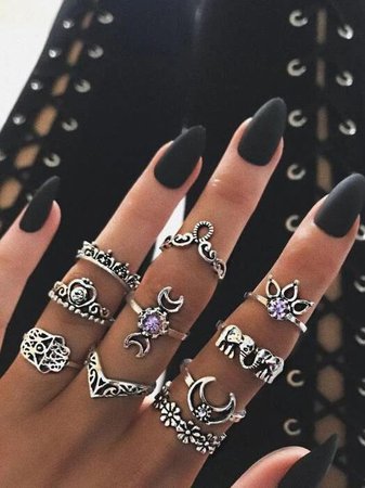 Vintage Hollow Gothic Rings