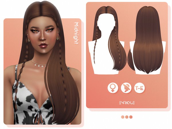 The Sims Resource - Midnight Hairstyle
