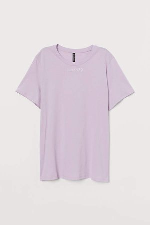 Text-print T-shirt - Purple
