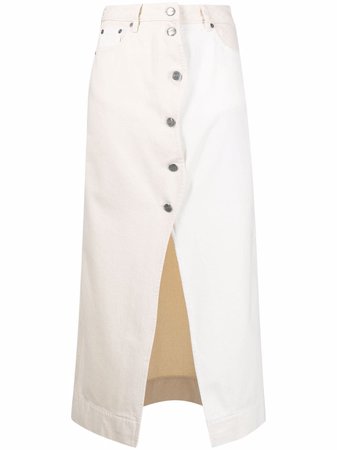 Shop GANNI high-rise denim skirt with Express Delivery - FARFETCH