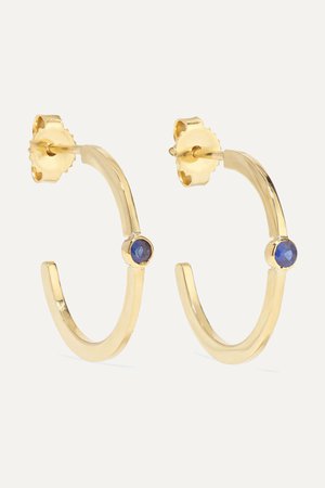 Gold 18-karat gold sapphire hoop earrings | Jennifer Meyer | NET-A-PORTER