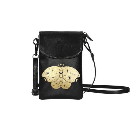 Boho Cute Witch Mini Black Vegan leather phone wallet purse | Etsy