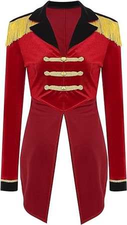 Amazon.com: Rswnyirn Womens Circus Ringmaster Outfit Halloween Cosplay Fringe Epaulette Long Sleeve Tailcoat Jacket : Clothing, Shoes & Jewelry