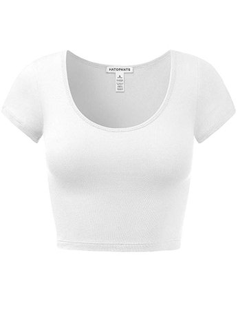 Women's Cotton Basic Scoop Neck Crop Top Short Sleeve Tops at Amazon Women’s Clothing store: