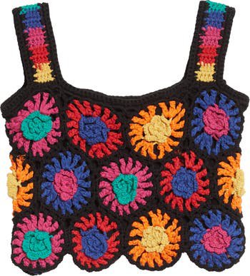 FARM Rio Floral Crochet Crop Top | Nordstrom