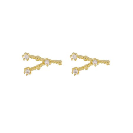 Wanderlust + Co Cancer Zodiac Gold Earrings