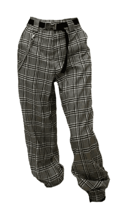 plaid cargo sweatpants with chain