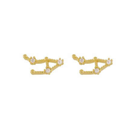 Wanderlust + Co Libra Zodiac Gold Earrings