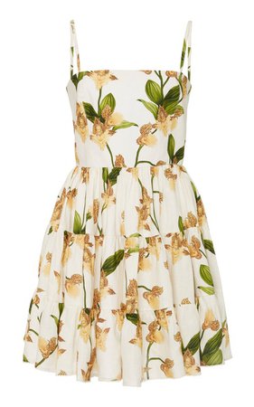 Lima Jardin Floral-Print Linen Mini Dress by Agua by Agua Bendita | Moda Operandi
