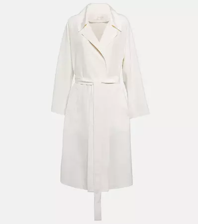 Silk And Linen Trench Coat in White - The Row | Mytheresa