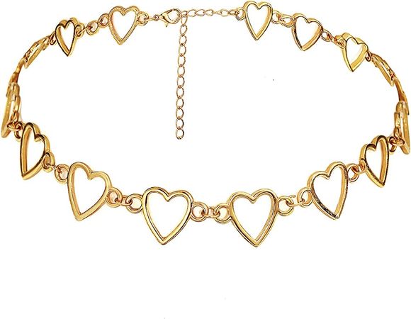 Amazon.com: Suyi Choker Necklace - Simple Heart Chain Choker Statement Clavicle Necklace Gift for Women Girls Necklace Jewerly HeartSilver: Clothing, Shoes & Jewelry