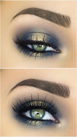 Navy & Gold Eyeshadow