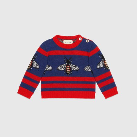 Baby bee jacquard wool sweater - Gucci Gifts for Children 515925X15824937