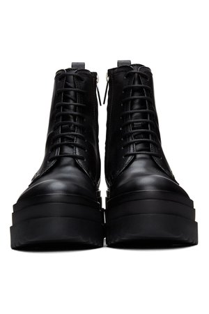 RED VALENTINO

Black Leather Lace-Up Boots