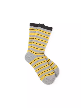 Yellow Stripe Socks - Cider