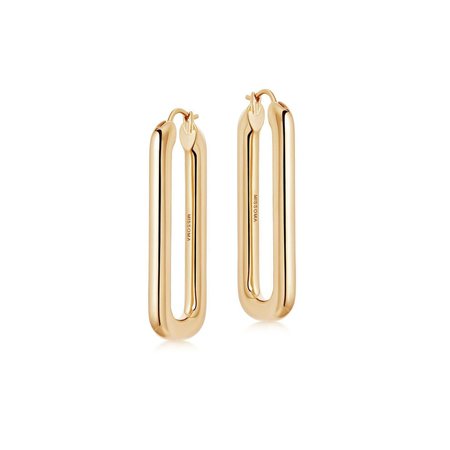 gold ovate hoop earrings