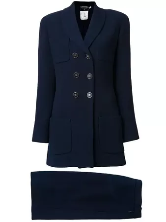 Chanel Vintage Double Breasted Coat - Farfetch