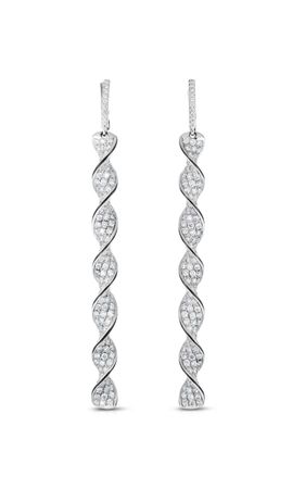 18k White Gold & Diamond Drop Earrings By Cicada | Moda Operandi