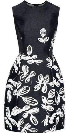 Floral-jacquard Mini Dress