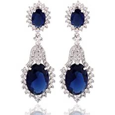 Mariell Sapphire Cubic Zirconia Teardrop Earrings for "Something Blue" Bridal or September Birthstone : Mariell: Amazon.ca: Clothing, Shoes & Accessories