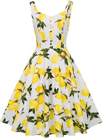 Amazon.com: Belle Poque Homecoming 1950s Retro Vintage Sleeveless V-Neck Flared A-Line Dress BP416: Clothing