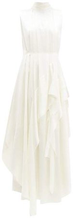 Corail Ruffled Silk Dress - Womens - Ivory