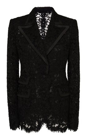 Faille-Trimmed Lace Blazer by Dolce & Gabbana | Moda Operandi