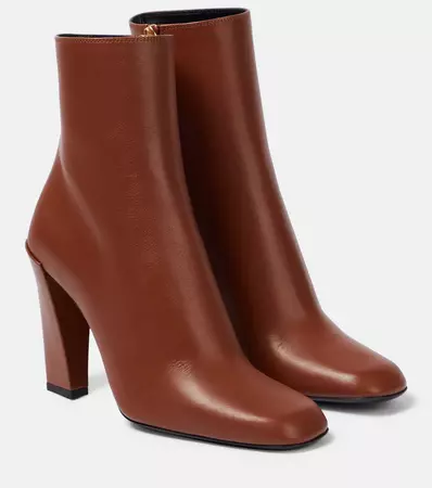 Leather Ankle Boots in Brown - Victoria Beckham | Mytheresa