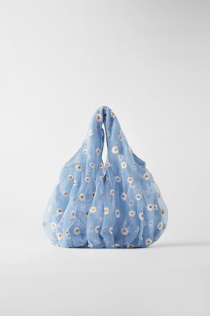 EMBROIDERED TULLE BUCKET BAG | ZARA United States