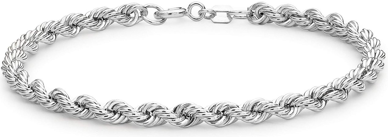 Tuscany Silver Sterling Silver Rope Bracelet of 18cm/7": Amazon.co.uk: Jewellery