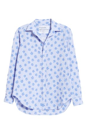 Frank & Eileen Floral Cotton Shirt | blue