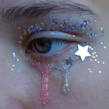 crying glitter makeup