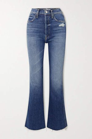 The Tripper Weekender Distressed High-rise Flared Jeans - Blue