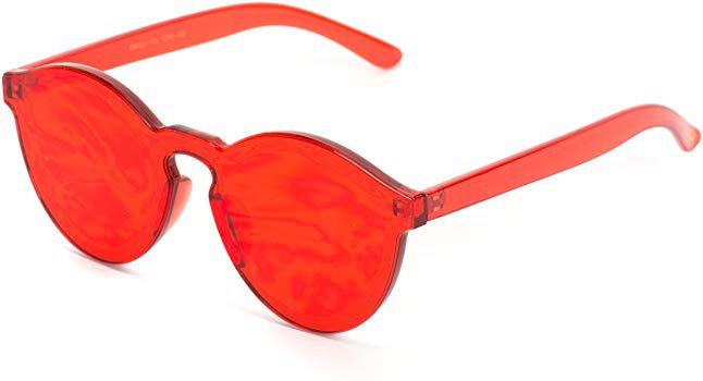 Amazon.com: WearMe Pro - Colorful Transparent Round Super Retro Sunglasses (Red, 59): Clothing
