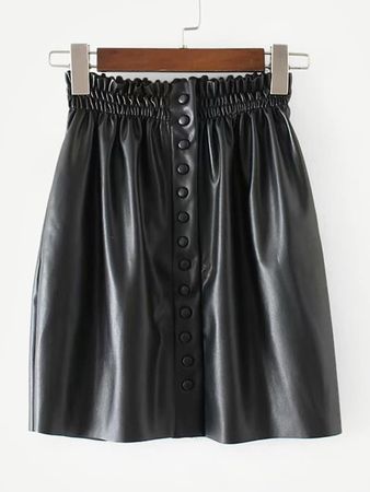 Single Breasted PU Skirt | SHEIN USA