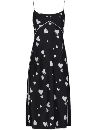 Marni heart-print Midi Silk Dress - Farfetch