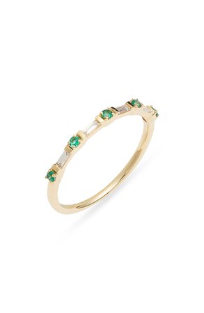 Bony Levy El Mar Emerald & Diamond Stacking Ring (Nordstrom Exclusive) | Nordstrom
