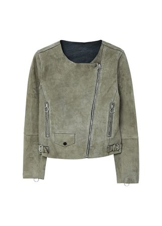 MANGO Lapels leather jacket