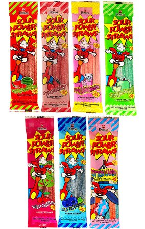 Sour Power Straws Variety Pack Sampler, Many Different Flavors (21 Count) : Grocery & Gourmet Food