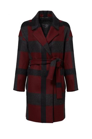 Burgundy Plaid Check Coat by Mother of Pearl for $190 | Rent the Runway
